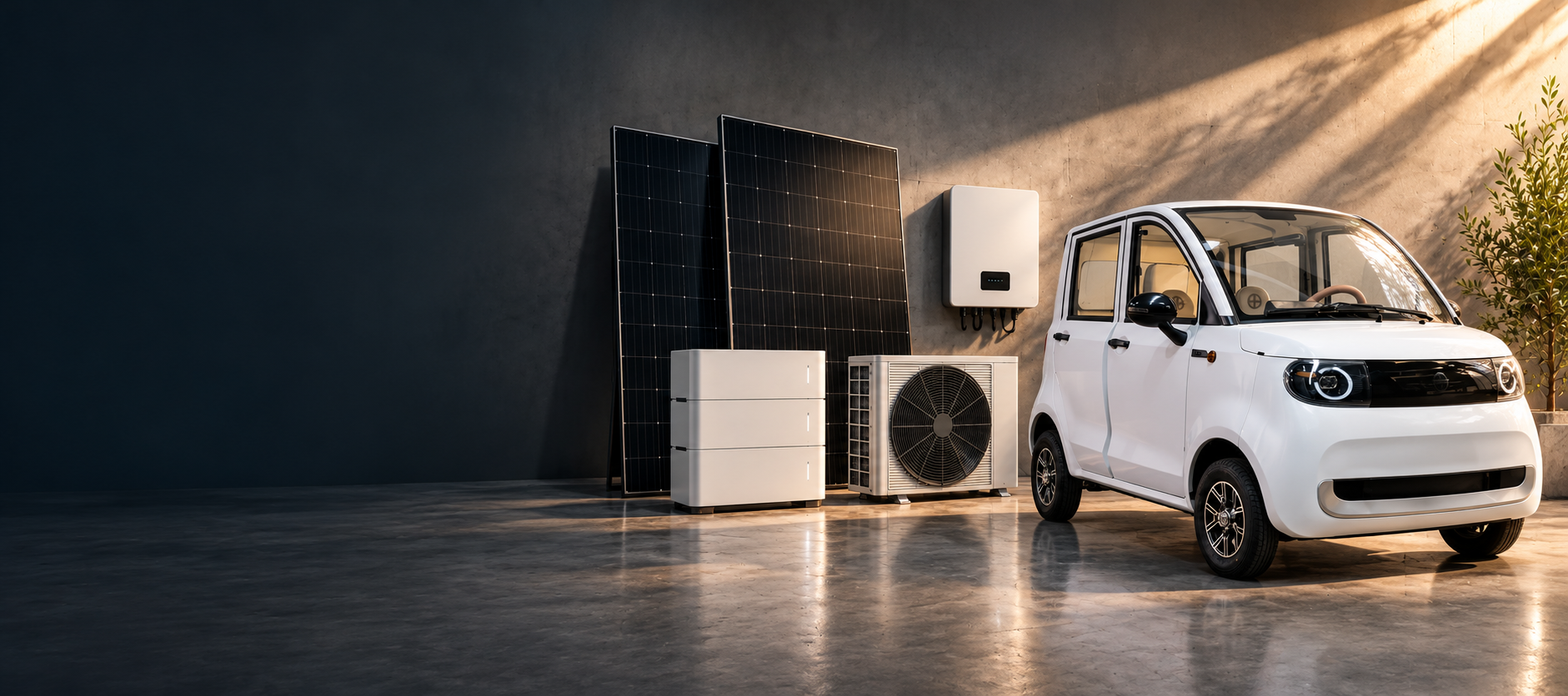 Photovoltaic equipment and electric mobility in a premium studio setting